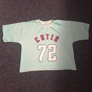 Teal colored Cutie Baseball Tee